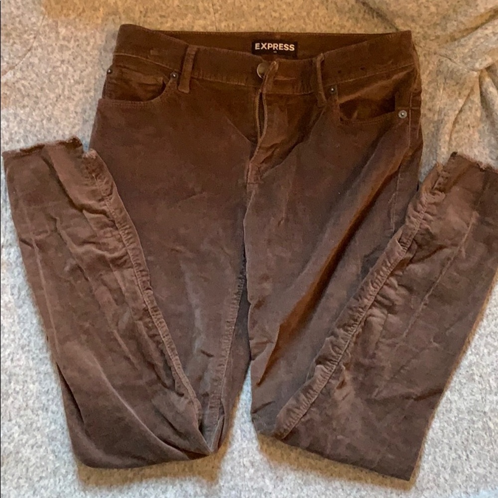 EXPRESS corduroy ankle leggings, size: 2
